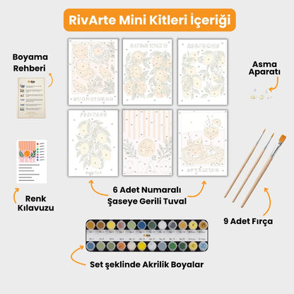 6 Mini Boyama Kiti – "İtalyan Rüyası" Seti - rivarte
