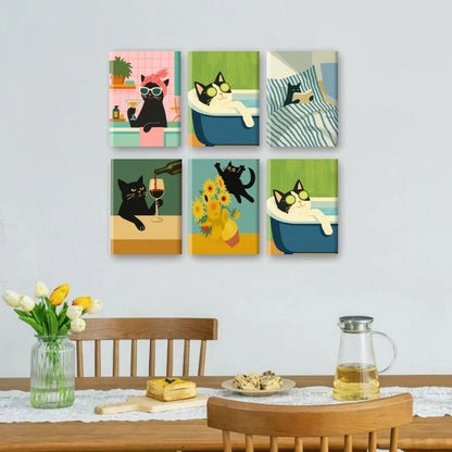 6 Mini Boyama Kiti – "Relax Kedi" Seti - rivarte