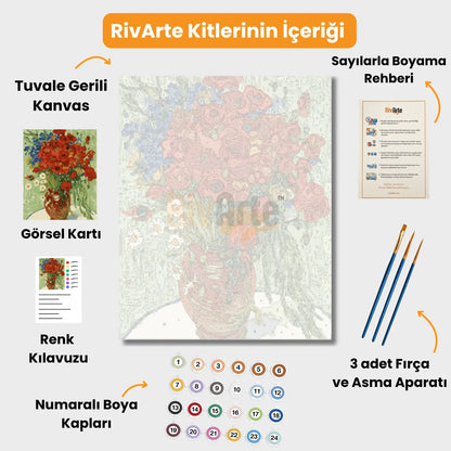 Peygamber Çiçekleri ve Gelinciklerle Vazo - Vincent Van Gogh - rivarte